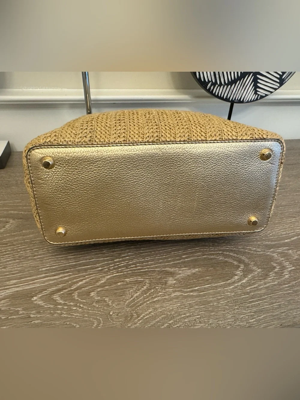 Michael Kor  Straw Rosalie Convertible Satchel. Missing the shoulder strap. - Picture 12 of 16